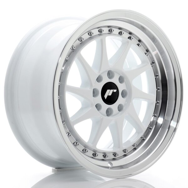 JR Wheels JR26 16x8 ET25 4x100/108 White w/Machined Lip